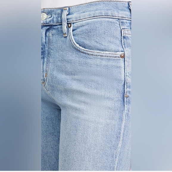 AGOLDE Mid Rise Skinny Straight Toni Jeans In Light Wash Distressed Knee.Size 26 - Picture 13 of 15